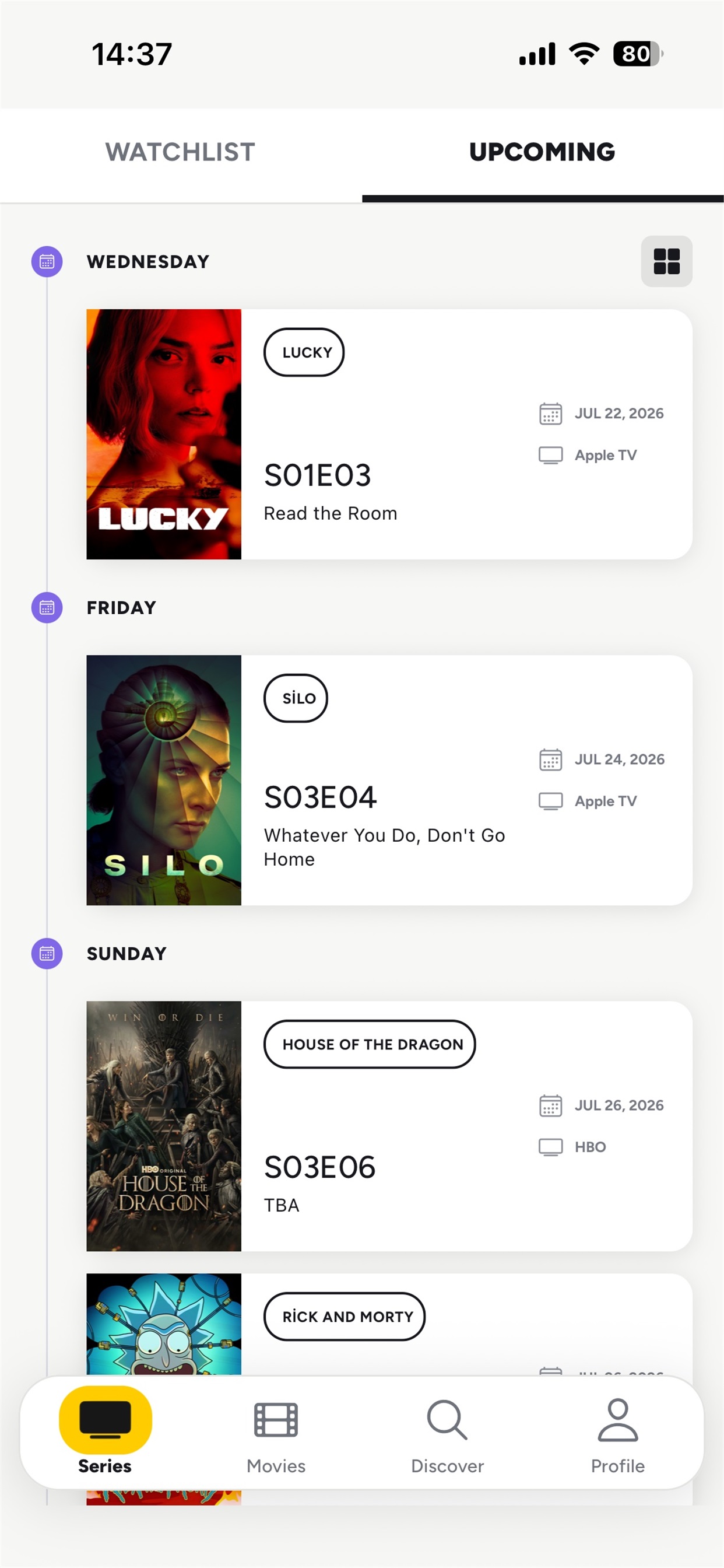Upcoming episodes